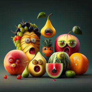 素晴らしいデジタルアートコレクション: Fruity Fiesta - 即時ダウンロード