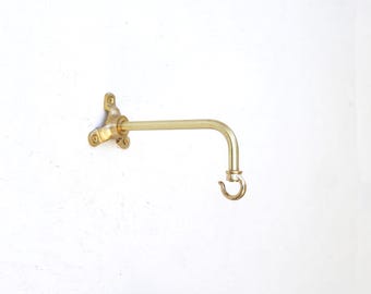 Solid brass planter hanger-Brass wall hanger-Brass wall hook-Brass planter hook-Brass hanging plant bracket hook, No.1504