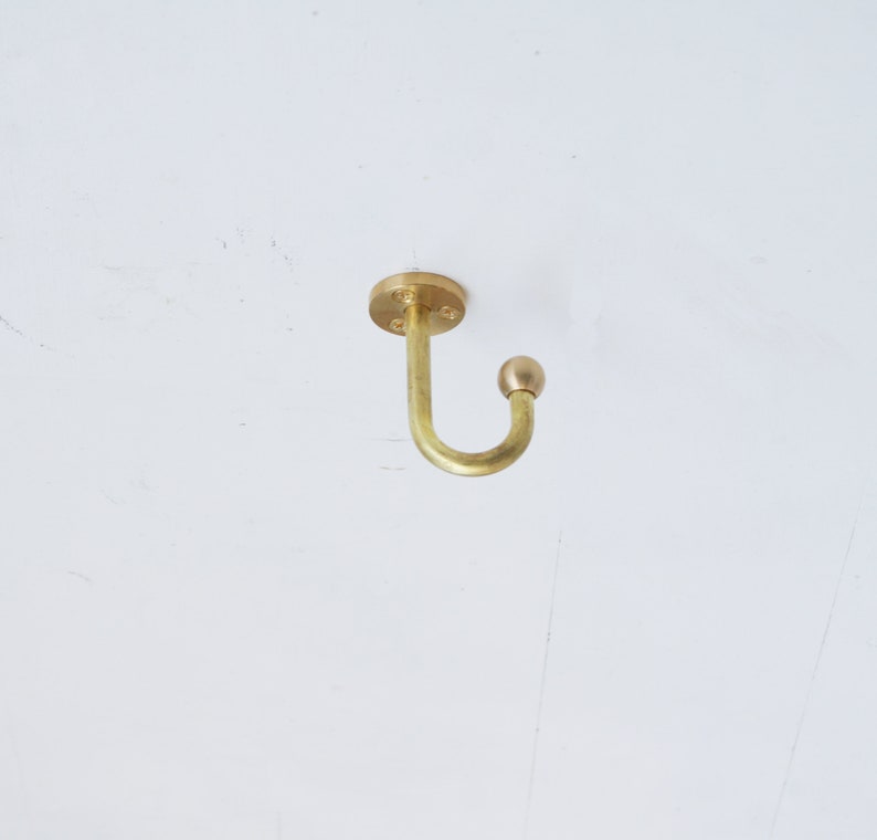 Modern Brass Ceiling Hook Brass Planter Hook Brass Plant Etsy