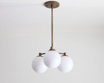 Brass Chandelier, Modern brass light, Ceiling Light, 3-Arm Chandelier, UL Listed, No.0871