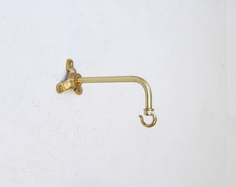 Solid brass planter hanger-Brass wall hanger-Brass wall hook-Brass planter hook-Brass hanging plant bracket hook