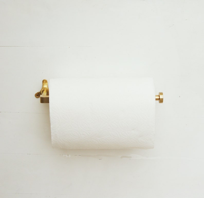 Solid Brass Towel Paper Holder Heavy duty Modern Brass Towel Etsy