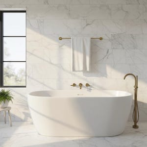 Toallero de baño - Toallero de latón - Toallero moderno de latón. N.° 0145 imagen 3