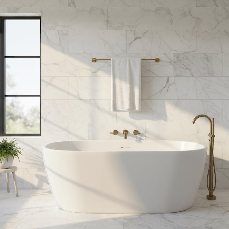 Toallero de baño - Toallero de latón - Toallero moderno de latón. N.° 0145 imagen 3