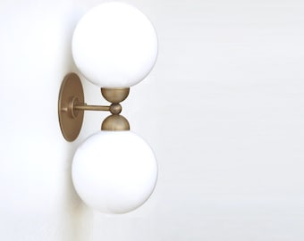 6" Double-shade Brass Wall Sconce light, Shade modern brass light, Wall sconce light, Double-shade wall sconce Light, 6" DPPQ