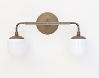 Double-shade Brass Wall Sconce light, Bathroom vanity light,  Wall sconce light, Double-shade wall sconce Light, UL Listed No.0892