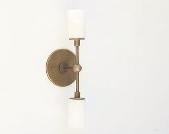 Bathroom vanity Light, Modern brass light, Wall sconce light with alabaster shades, UL Listed No.0849