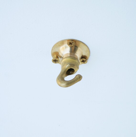 Brass Wall Hooks Brass Ceiling Hook Small Hook Wall Hanger Etsy