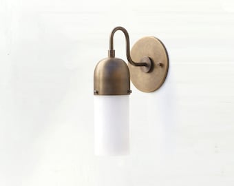 Brass Wall Sconce light with alabaster shade, Modern brass light, Wall sconce light, Minimal Sconce Light, 6" - P-Di, UL Listed No.3034