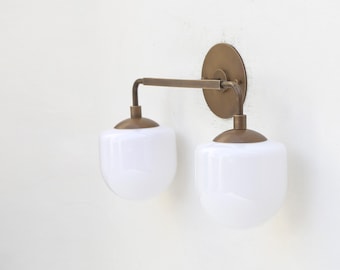 Double-shade Brass Wall Sconce light, Bathroom vanity light,  Wall sconce light, Double-shade wall sconce Light, UL Listed No.0802