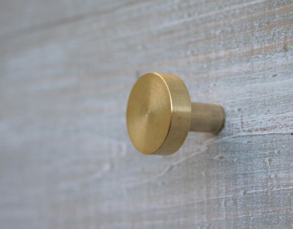 Solid Brass Drawer Pull Modern Brass Knob Cabinet Pull Cabinet Etsy