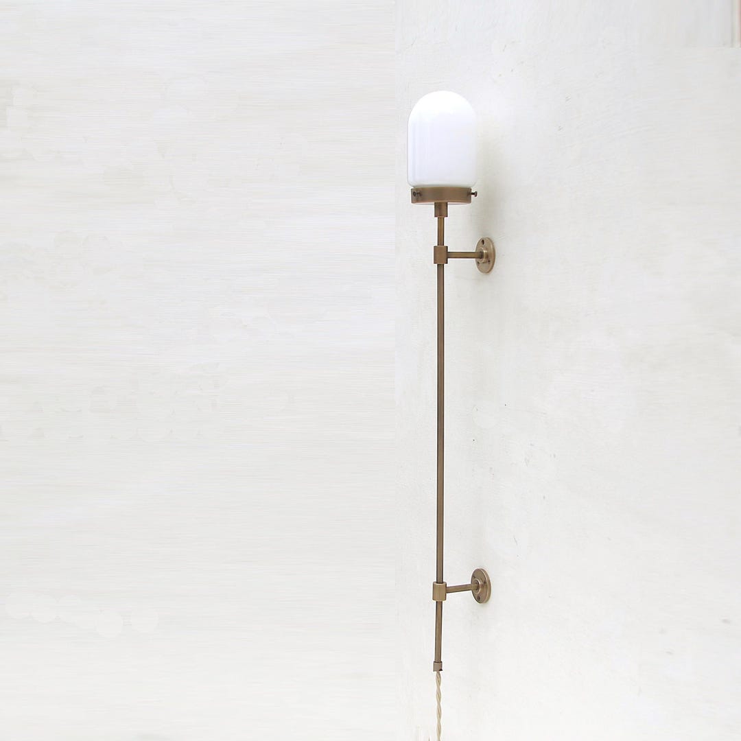 Plug-in Brass Wall Sconce Light, Modern Brass Light, Wall Sconce Light ...