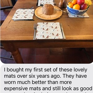 Placemats dog design olive dog print placemats gift for dog lovers dog themed homeware dog mum present dining table mats dog design set image 5