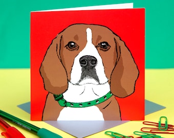 Beagle Greetings card, Beagle Card, Dog Card
