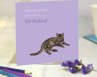 Cat Birthday Card/Cat Card/Cat Greetings Card