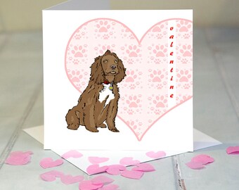 Dog Valentines Card - Cocker Spaniel valentines Card - Cocker Spaniel Greetings Card - Dog Greetings Card - Valentines Card