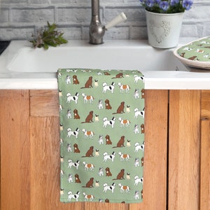 Dog Tea towel, Tea towel dog design, Gift for dog lovers