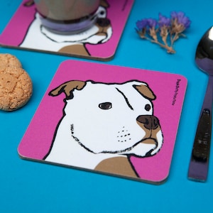 Staffordshire bull terrier  Dog Coaster - Staffie coaster - Gift for Staffie lovers - Dog coaster