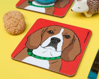 Beagle Coaster - Dog Coaster - Gift for Beagle Lovers