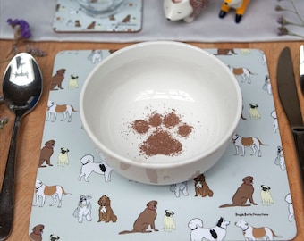 Placemats dog design neutral dog print placemats gift for dog lovers dog themed homeware dog mum present dining table mats dog design set