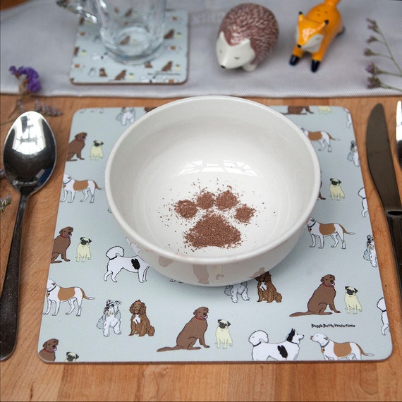 Placemats Dog Design Neutral Placemats Cork Placemats Etsy