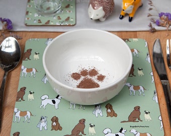 Placemats - Dog Design Olive Placemats - Cork Placemats - Cadeau voor hondenliefhebbers - Schnauzer Placemats - Labrador Placemats