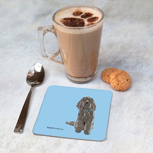 Set of two Labradoodle Coasters - Dog Coasters - Coasters Dog Design - Coasters - Dog Lover Gift  - Gift for Labradoodle lovers