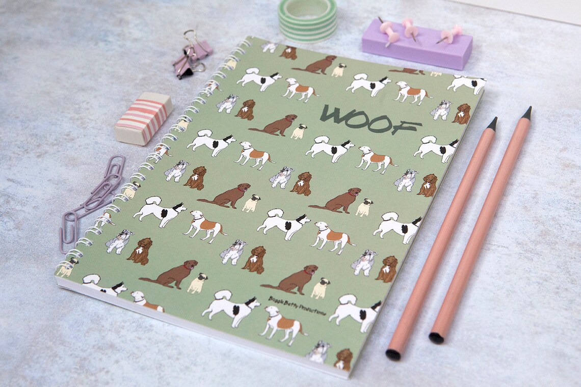Dog Notebook Dog Notepad A5 lined notepad Dog lovers Etsy