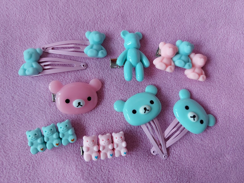 Pastel Kawaii Pink and Blue Candy Hair Accessories Hairclips Etsy