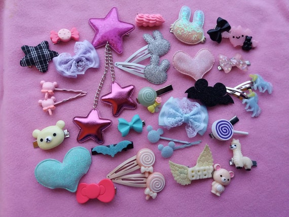 Kawaii hair accessories lucky bags | fukubukuro mystery box kawaii cute  pastel goth gothic fairy kei lolita hair accessoires clips punk