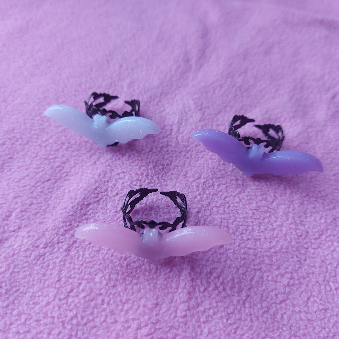 Kawaii/cute Pastel Goth Bat Ring 3 Colours Available Punk Etsy