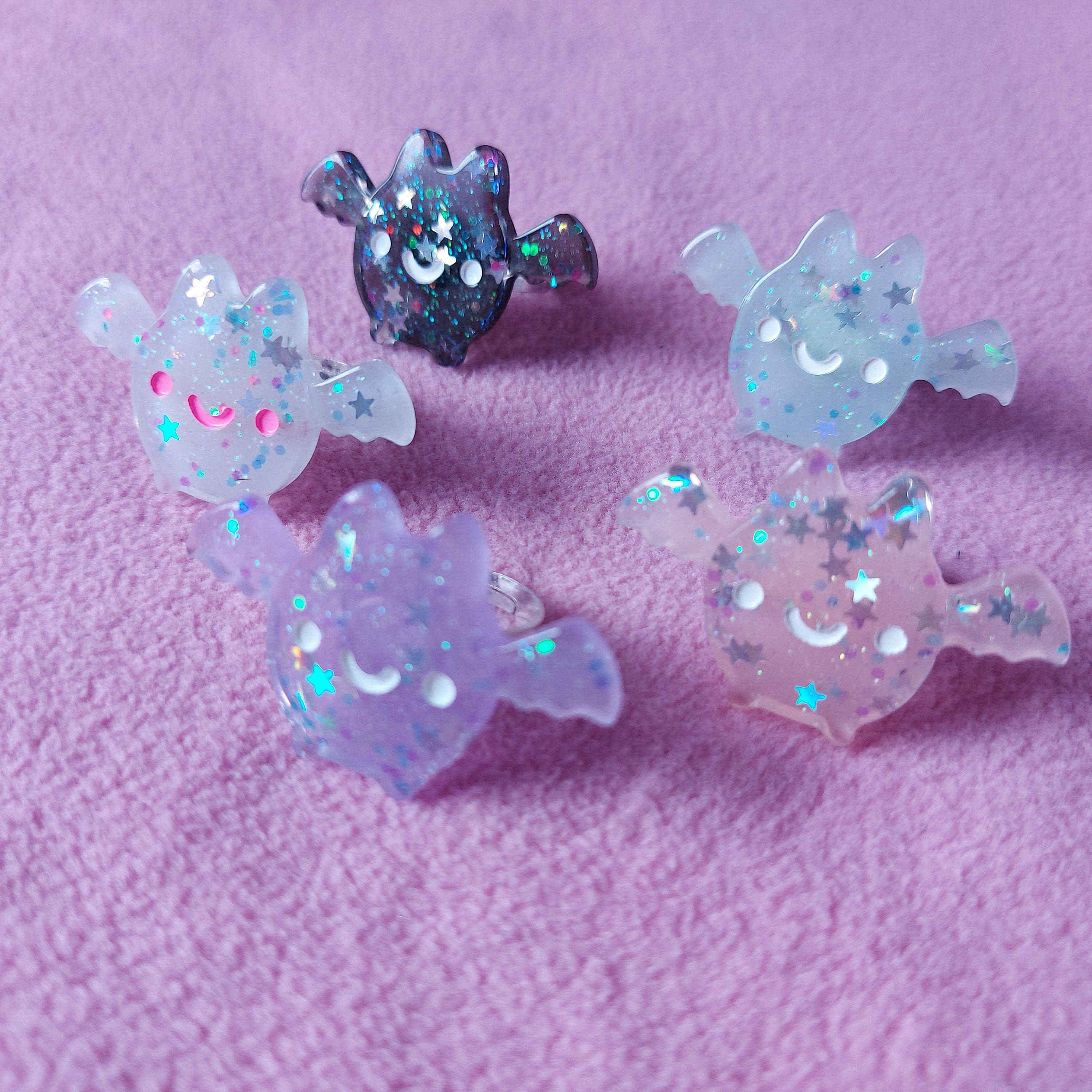 Kawaii/cute Pastel Goth Bat Ring 5 Colours Available Punk Etsy