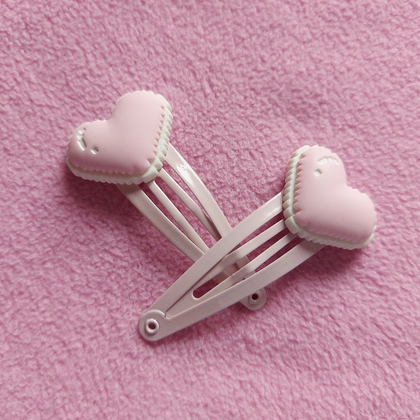 Kawaii cute pixel pink heart wings hairclips fairy kei decora easter egl fairy kei pastel goth dolly party kei punk candy sweets lollipop