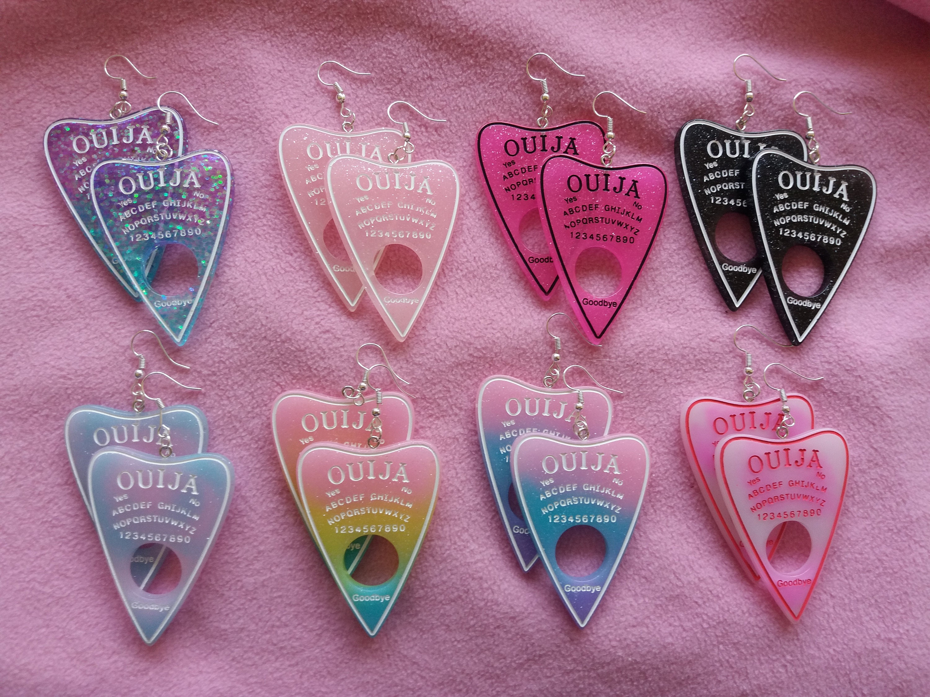 Kawaii pastel goth ouija bord earrings | cute gothic fairy kei pastel…