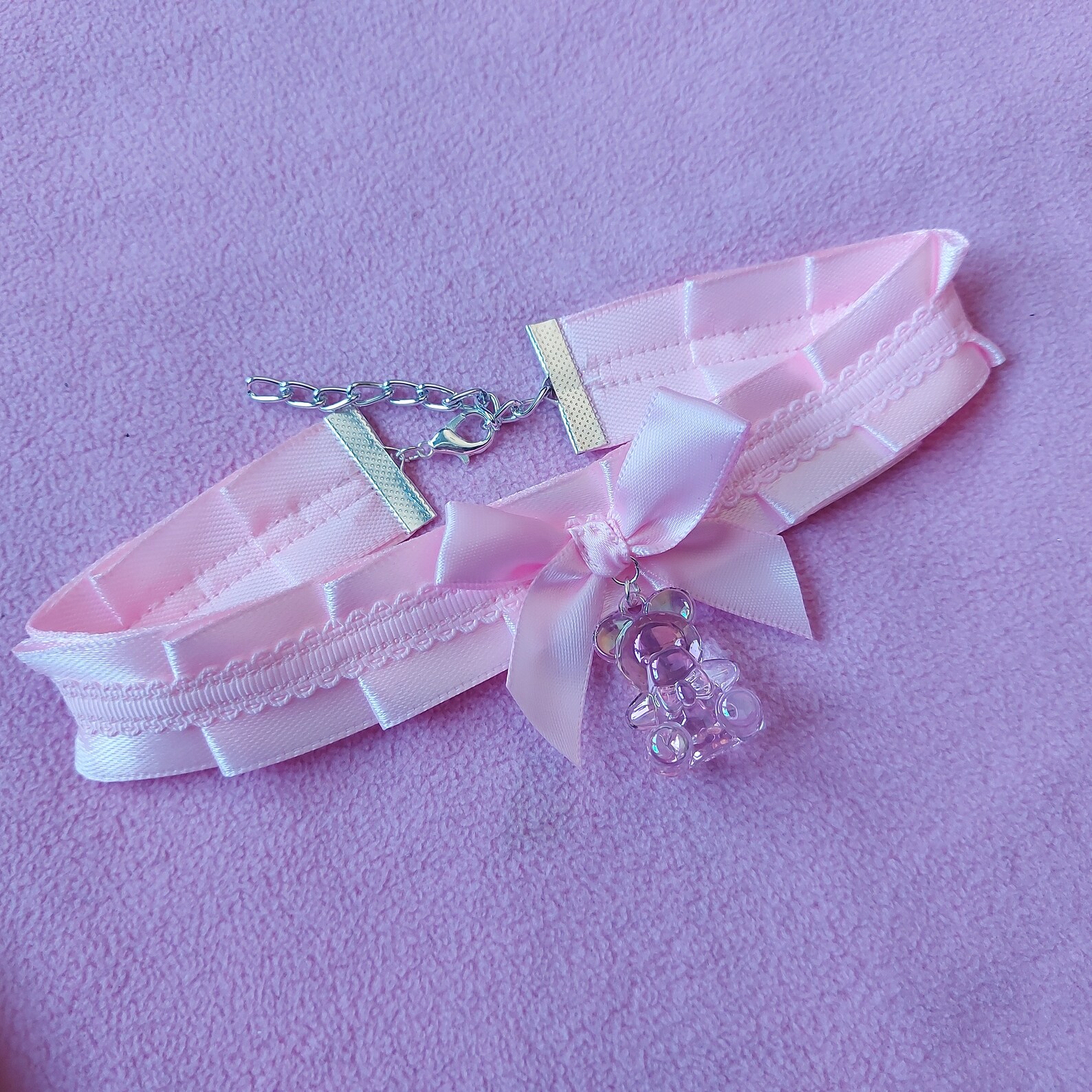 Kawaii Cute Collar Choker Lollipop Lace Pastel Pink Fantasy Etsy