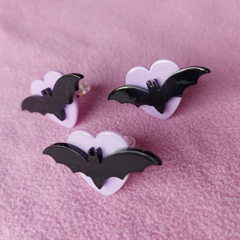 Kawaii/cute Pastel Goth Bat Ring 3 Colours Available Punk Etsy