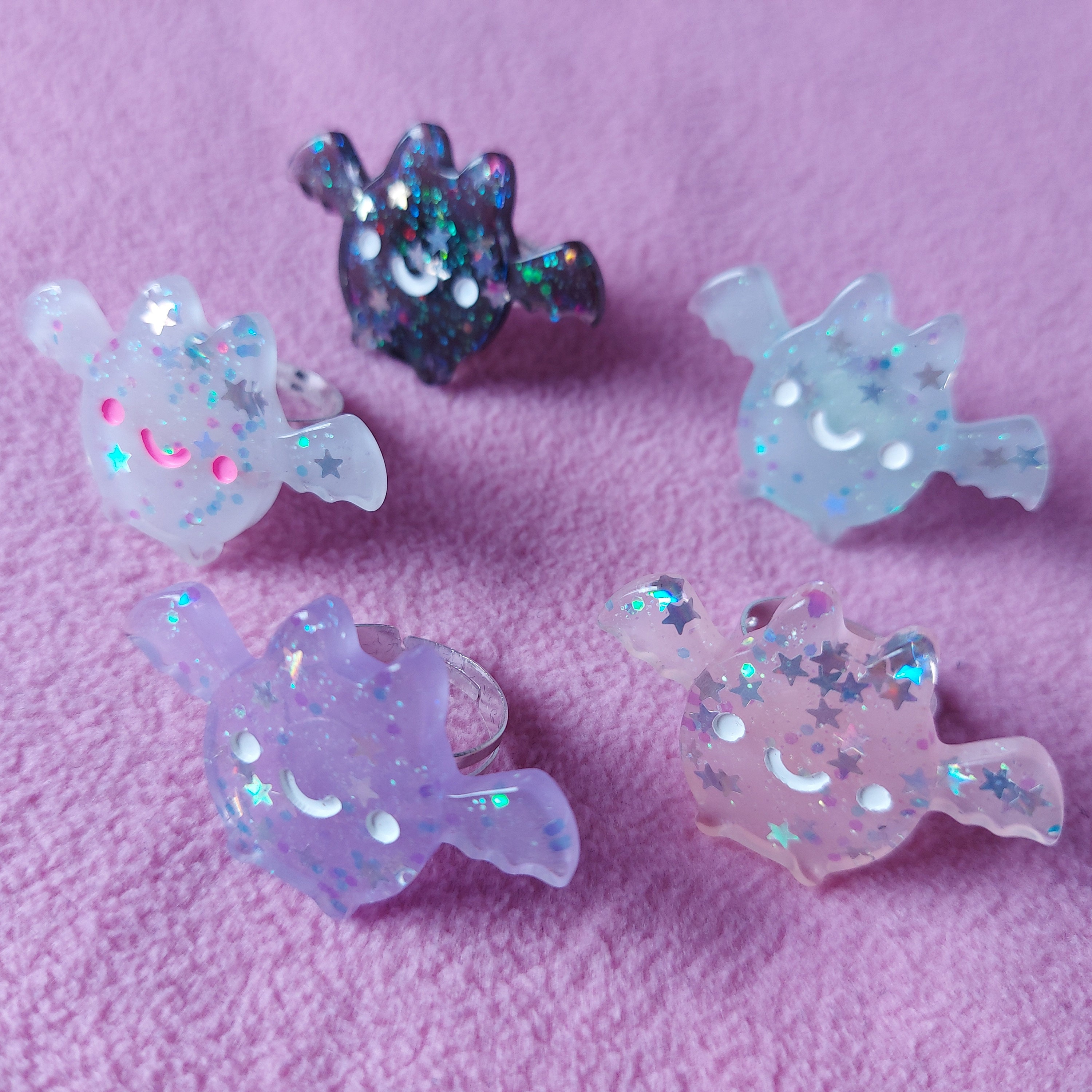 Kawaii/cute Pastel Goth Bat Ring 5 Colours Available Punk Etsy