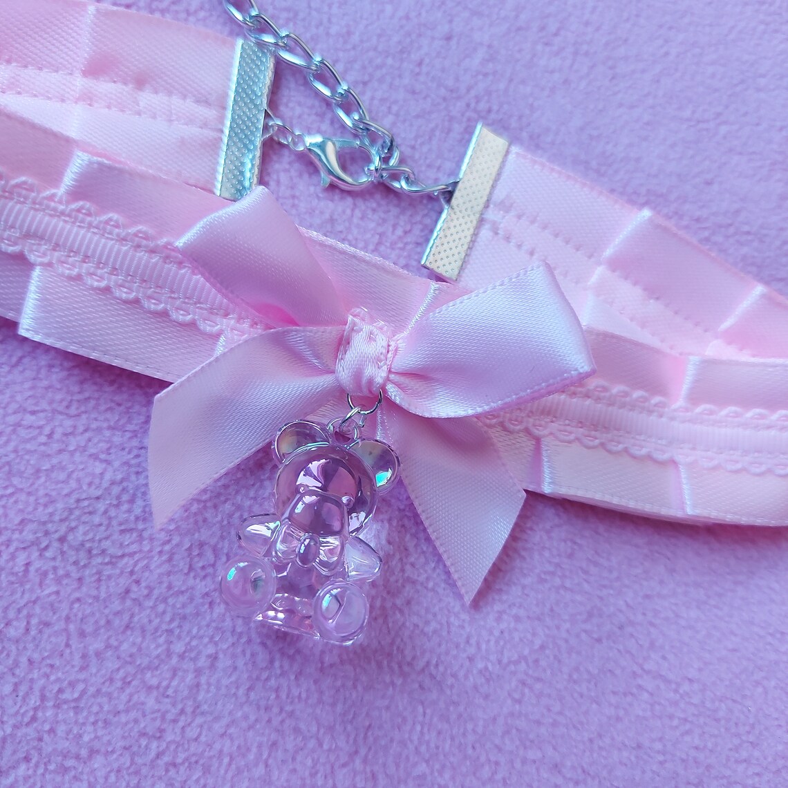 Kawaii Cute Collar Choker Lollipop Lace Pastel Pink Fantasy Etsy