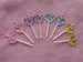 Kawaii/cute Pastel lollipops earrings kawaii candy candyland sweets punk pink blue purple glitter see through heart shape festival hoop