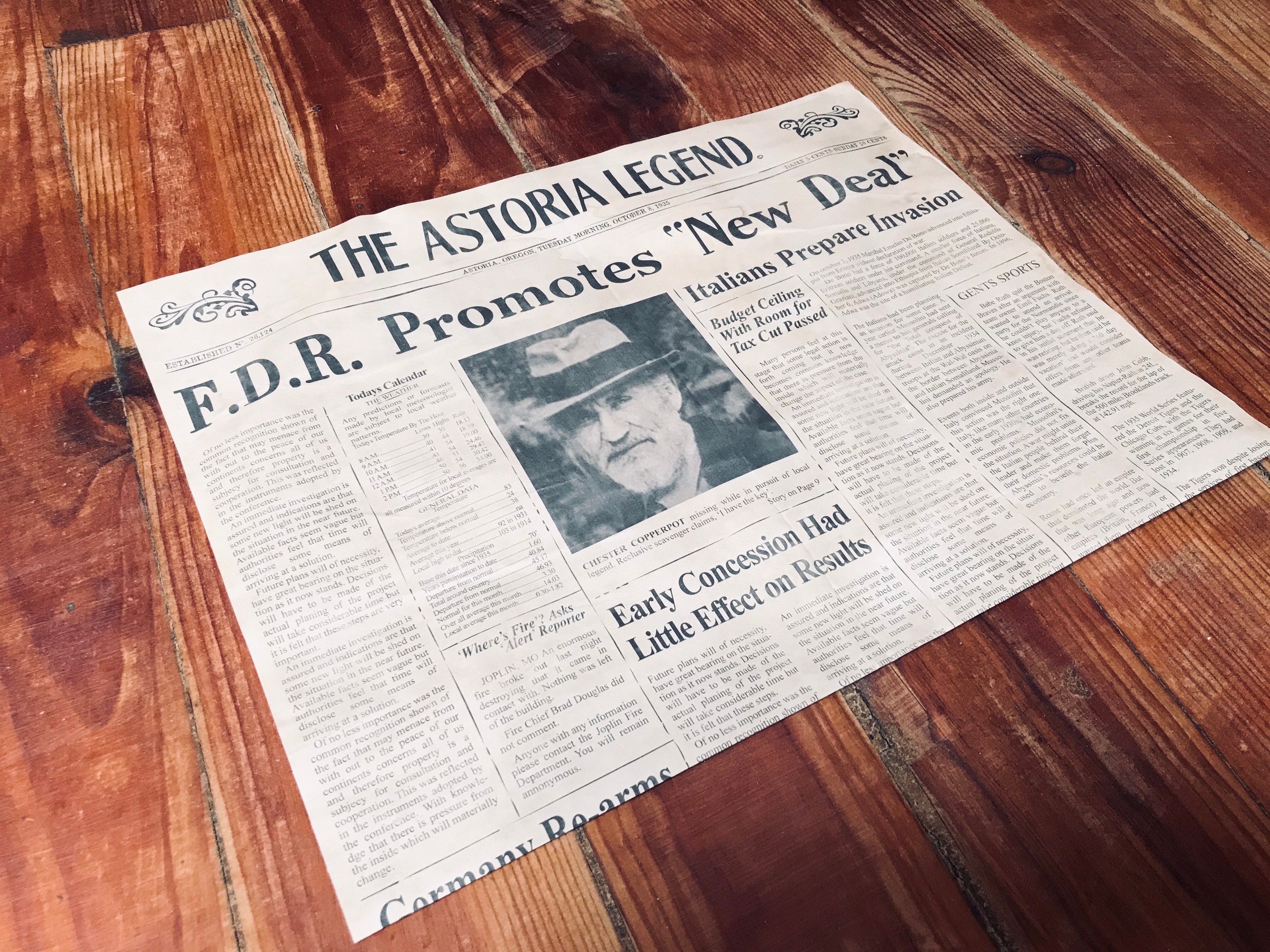 The Astoria Legend Newspaper the Goonies Etsy UK