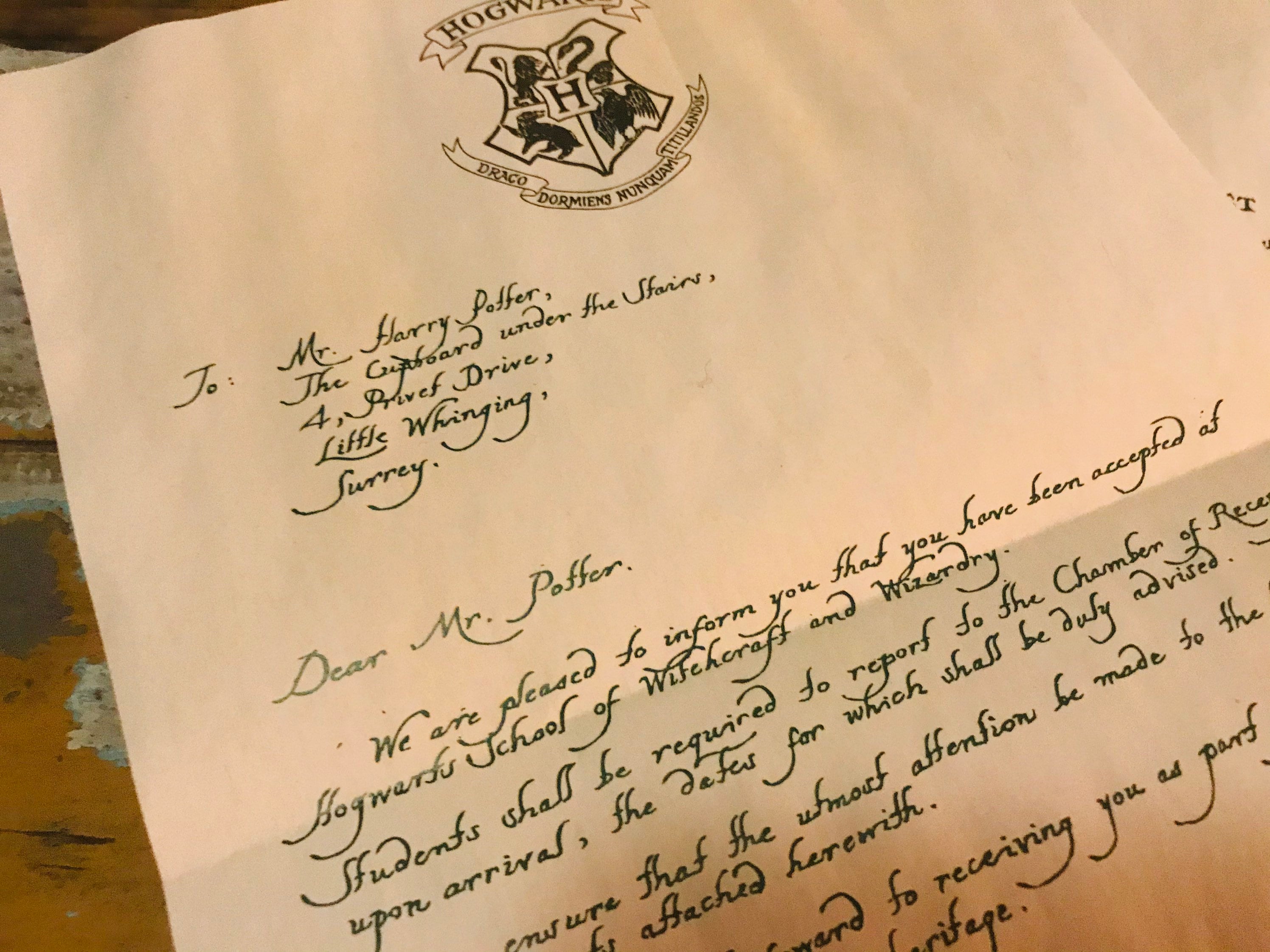 Hogwarts Actual Acceptance Letter Template
