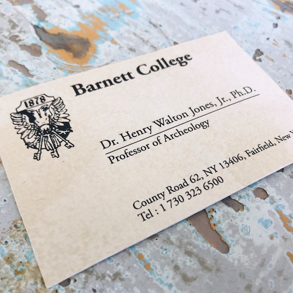 Business Card - Henry Walton Jones Jr - Indiana Jones