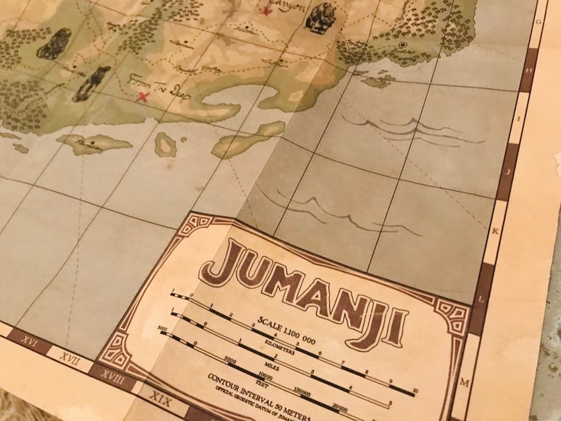 Jumanji Map to the Jungle MAP Replica JUMANJI Etsy UK