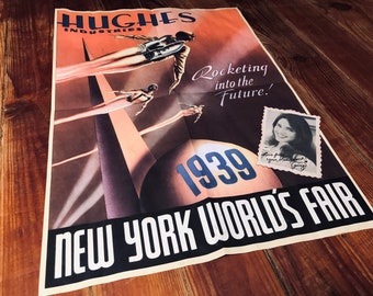 Poster Hugues Industries and photo of Jenny (The Rocketeer)