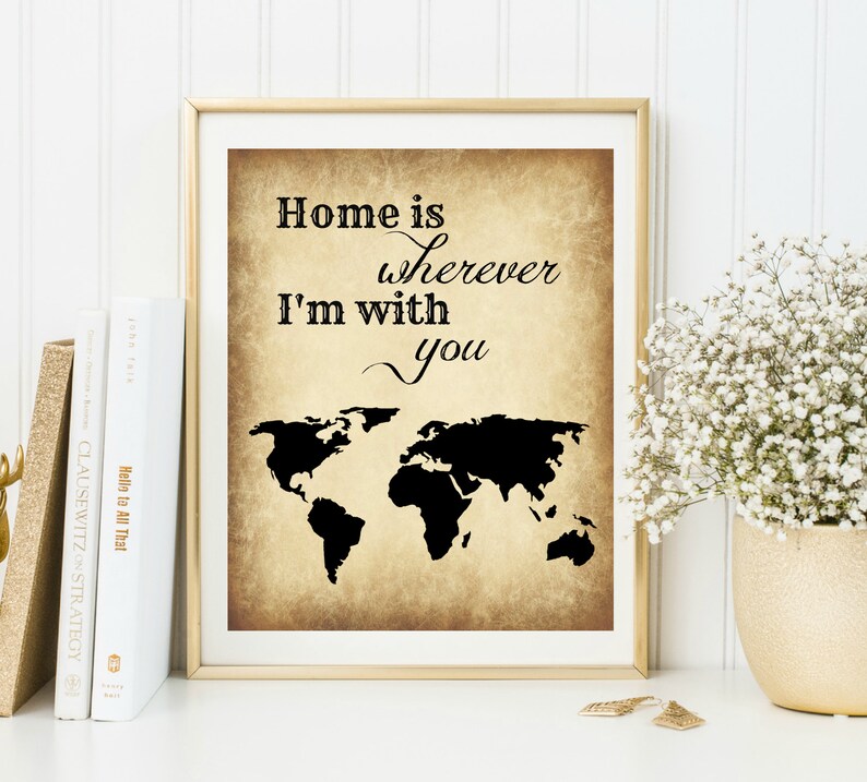 Home is Wherever I'm With You Printable Quote Etsy