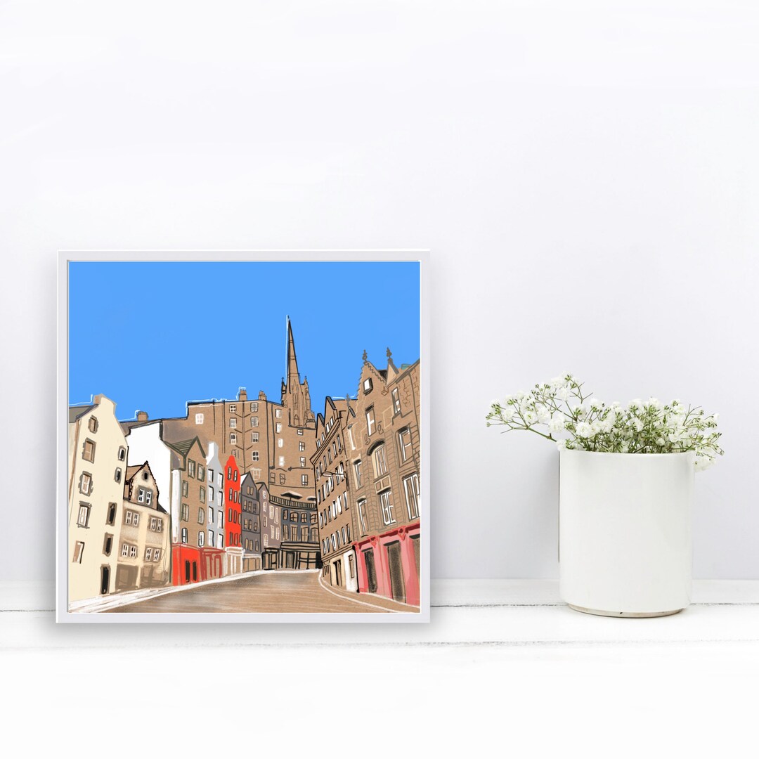 Illustrated Victoria Street Edinburgh Print Etsy