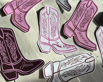 Cowboy Boot | Boots Place Name Cards / Guest Name Cards | Place Cards | Party | Wedding | Dinner Party | Cowboy Theme | Cowboy | Hendo
