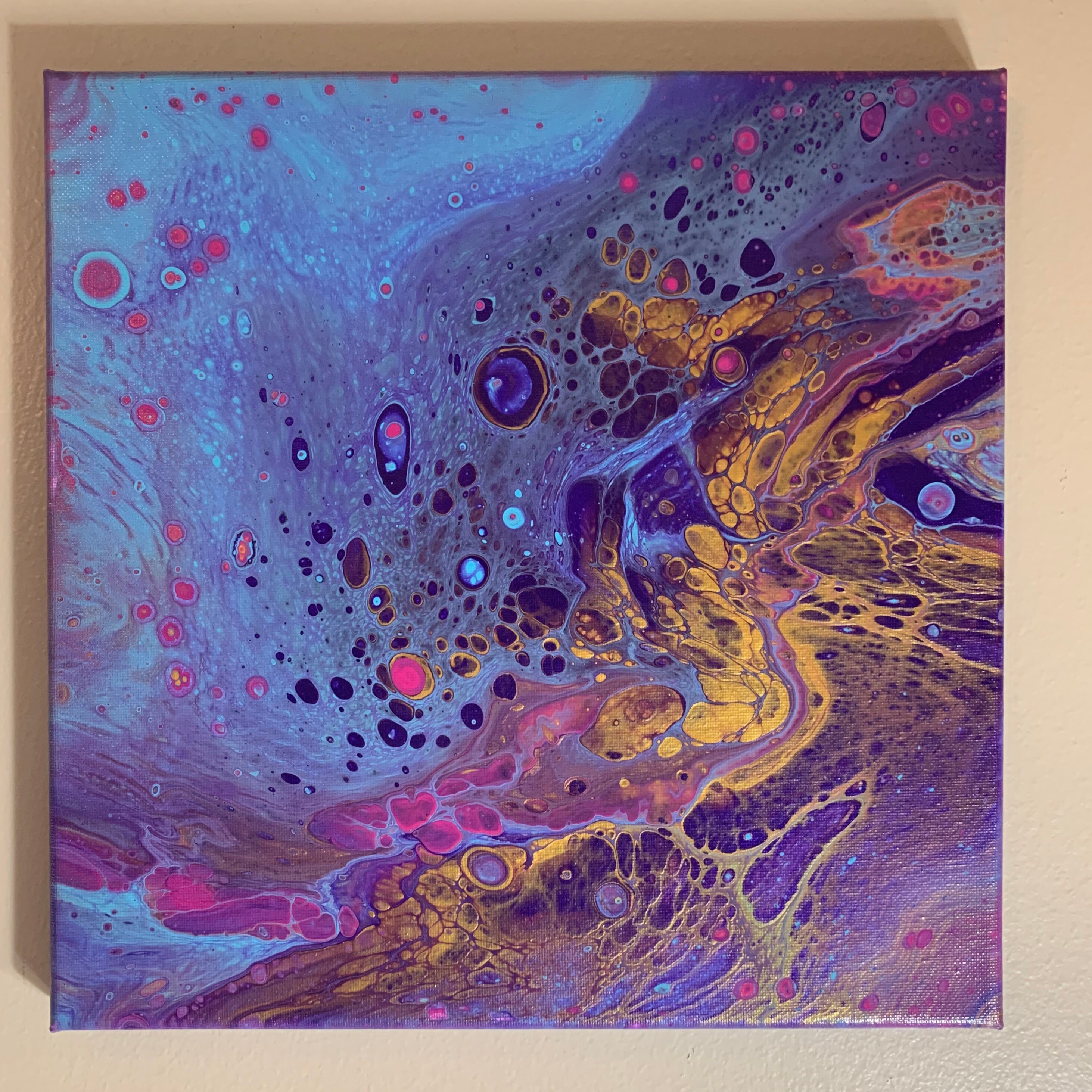 Original Acrylic Pour Painting Art on 12x12 Canvas | Etsy