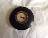 Vintage Wesclox Black Bakelite Watch Clock With Brass Dial,Winding Stem 2.75 quot Dia