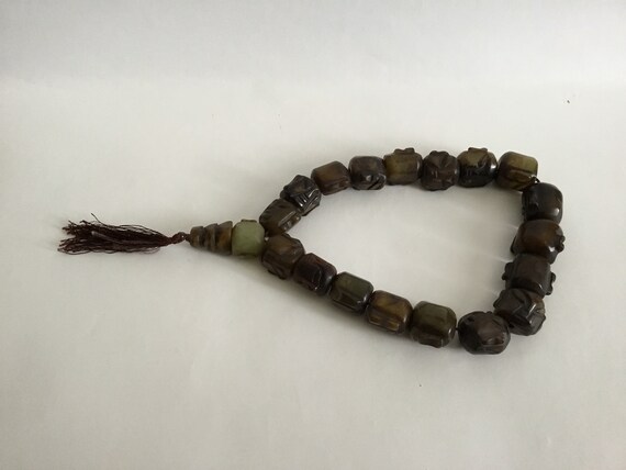 Vintage 1980’s Strand Of Hand Carved Soochow Jade… - image 4